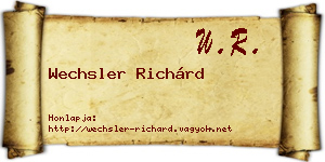Wechsler Richárd névjegykártya